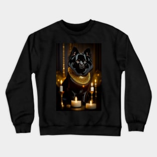 A Black Pomeranian's Gothic Glamour Crewneck Sweatshirt